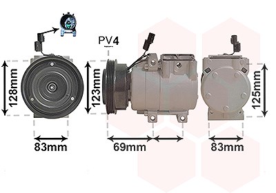 Van Wezel Kompressor, Klimaanlage [Hersteller-Nr. 8200K198] für Hyundai von VAN WEZEL