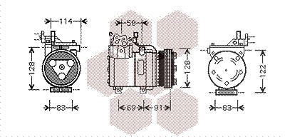 Van Wezel Kompressor, Klimaanlage [Hersteller-Nr. 8200K196] für Hyundai von VAN WEZEL