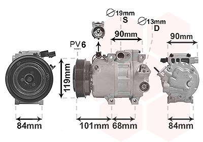 Van Wezel Kompressor, Klimaanlage [Hersteller-Nr. 8200K237] für Hyundai, Kia von VAN WEZEL