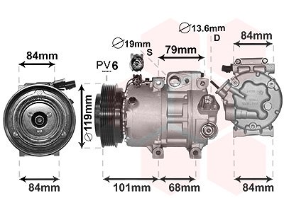 Van Wezel Kompressor, Klimaanlage [Hersteller-Nr. 8200K374] für Hyundai, Kia von VAN WEZEL