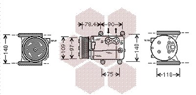 Van Wezel Kompressor, Klimaanlage [Hersteller-Nr. 7700K025] für Jaguar von VAN WEZEL