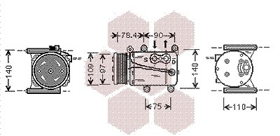 Van Wezel Kompressor, Klimaanlage [Hersteller-Nr. 7700K034] für Jaguar von VAN WEZEL