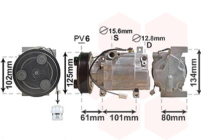 Van Wezel Kompressor, Klimaanlage [Hersteller-Nr. 2700K207] für Mazda von VAN WEZEL