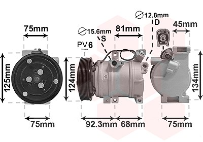 Van Wezel Kompressor, Klimaanlage [Hersteller-Nr. 2700K219] für Mazda von VAN WEZEL