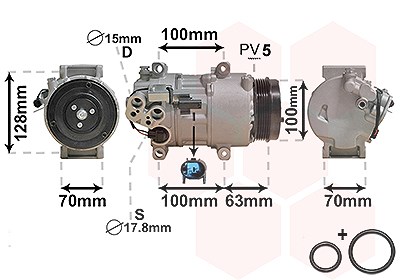 Van Wezel Kompressor, Klimaanlage [Hersteller-Nr. 3000K404] für Mercedes-Benz von VAN WEZEL