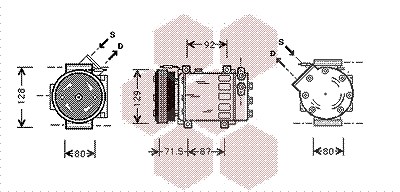 Van Wezel Kompressor, Klimaanlage [Hersteller-Nr. 4300K281] für Nissan, Renault von VAN WEZEL