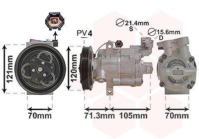 Van Wezel Kompressor, Klimaanlage [Hersteller-Nr. 1300K306] für Nissan von VAN WEZEL