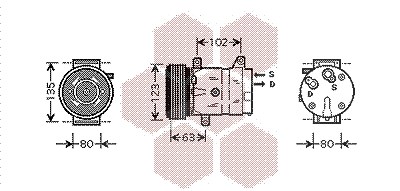 Van Wezel Kompressor, Klimaanlage [Hersteller-Nr. 4300K440] für Nissan, Opel, Renault von VAN WEZEL