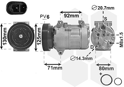 Van Wezel Kompressor, Klimaanlage [Hersteller-Nr. 4300K441] für Nissan, Renault von VAN WEZEL