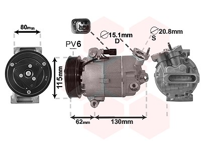 Van Wezel Kompressor, Klimaanlage [Hersteller-Nr. 3300K390] für Nissan von VAN WEZEL