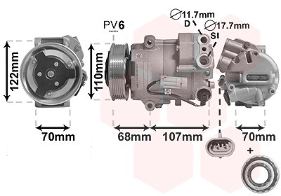 Van Wezel Kompressor, Klimaanlage [Hersteller-Nr. 3700K594] für Opel von VAN WEZEL