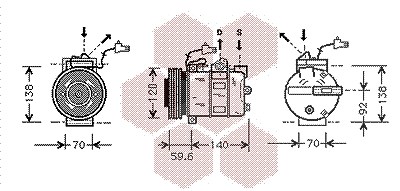 Van Wezel Kompressor, Klimaanlage [Hersteller-Nr. 4700K065] für Saab von VAN WEZEL