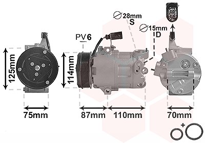 Van Wezel Kompressor, Klimaanlage [Hersteller-Nr. 5801K705] für Seat, Skoda, VW von VAN WEZEL