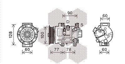 Van Wezel Kompressor, Klimaanlage [Hersteller-Nr. 5300K584] für Toyota von VAN WEZEL