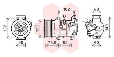 Van Wezel Kompressor, Klimaanlage [Hersteller-Nr. 5300K610] für Toyota von VAN WEZEL