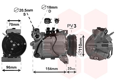 Van Wezel Kompressor, Klimaanlage [Hersteller-Nr. 5900K183] für Volvo von VAN WEZEL