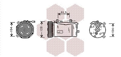 Van Wezel Kompressor, Klimaanlage bis BJ 9/1998 [Hersteller-Nr. 5800K164] für VW von VAN WEZEL