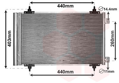 Van Wezel Kondensator, Klimaanlage [Hersteller-Nr. 09005263] für Toyota, Lancia, Citroën, Peugeot, Fiat von VAN WEZEL