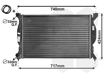 Van Wezel Kühler, Motorkühlung [Hersteller-Nr. 03002201] für Audi, Seat von VAN WEZEL