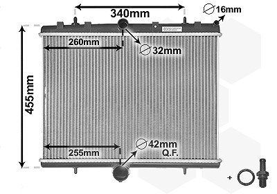 Van Wezel Kühler, Motorkühlung [Hersteller-Nr. 40002314] für Citroën, Fiat, Peugeot, Toyota von VAN WEZEL