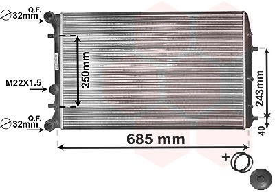 Van Wezel Kühler, Motorkühlung [Hersteller-Nr. 76002010] für Seat, Skoda, VW von VAN WEZEL