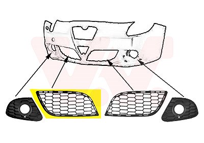 Van Wezel Lüftungsgitter, Stoßfänger [Hersteller-Nr. 0113596] für Alfa Romeo von VAN WEZEL