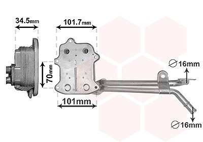 Van Wezel Ölkühler, Motoröl [Hersteller-Nr. 03013702] für Audi, Seat, Skoda, VW von VAN WEZEL