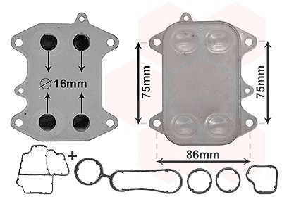 Van Wezel Ölkühler, Motoröl [Hersteller-Nr. 58013700] für Audi, Seat, Skoda, VW von VAN WEZEL