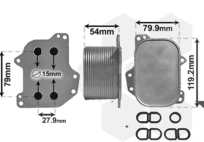 Van Wezel Ölkühler, Motoröl [Hersteller-Nr. 03013701] für Audi, Man, Seat, Skoda, VW von VAN WEZEL