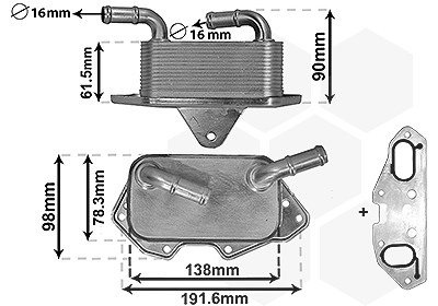 Van Wezel Ölkühler, Motoröl [Hersteller-Nr. 03013703] für VW, Audi von VAN WEZEL