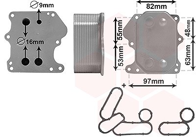 Van Wezel Ölkühler, Motoröl [Hersteller-Nr. 18003625] für Citroën, Fiat, Ford, Peugeot von VAN WEZEL