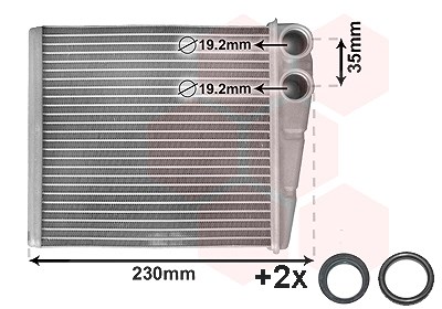 Van Wezel Wärmetauscher, Innenraumheizung [Hersteller-Nr. 58006229] für Audi, Seat, Skoda, VW von VAN WEZEL