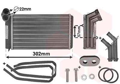 Van Wezel Wärmetauscher, Innenraumheizung [Hersteller-Nr. 58006201] für Ford, Seat, VW von VAN WEZEL