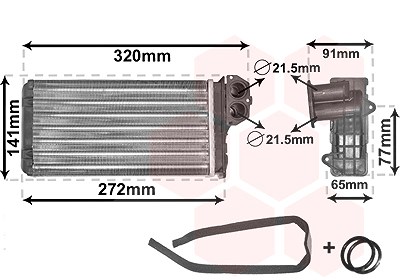 Van Wezel Wärmetauscher, Innenraumheizung [Hersteller-Nr. 40006199] für Peugeot von VAN WEZEL