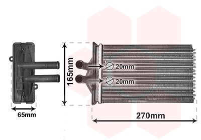 Van Wezel Wärmetauscher, Innenraumheizung [Hersteller-Nr. 74006082] für Porsche von VAN WEZEL