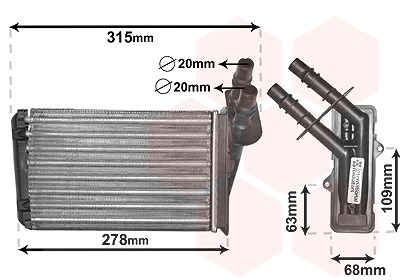 Van Wezel Wärmetauscher, Innenraumheizung [Hersteller-Nr. 43006228] für Renault von VAN WEZEL