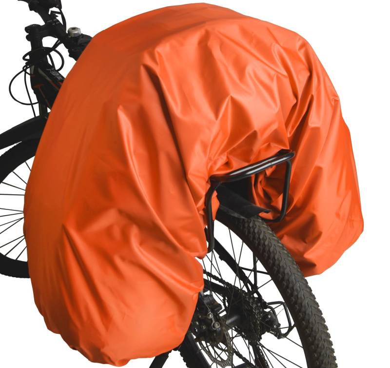 VAOLOAV 100L Regenhülle für Regenüberzug Rahrradkorb Fahrradtasche Gepäckträger Wasserdichte Orange von VAOLOAV