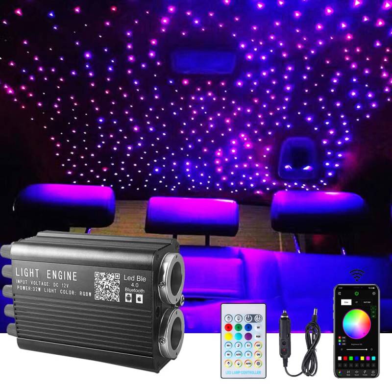 VASTFIRE Twinkle Starlight Glasfaser Licht,32W Dual Port Motor 1000pcs 13.1ft LED Stern Decke Fiber Optic Light Kit APP/Sound Fernbedienung für Auto/Haus/Partei von VASTFIRE