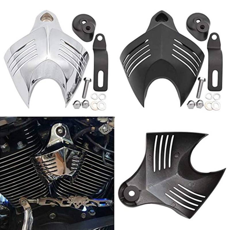 Motorrad Big Twin Horn Cover Cowbell für Harley Dyna Electra Glide Fatboy Softail (Chrom) von VATIGER