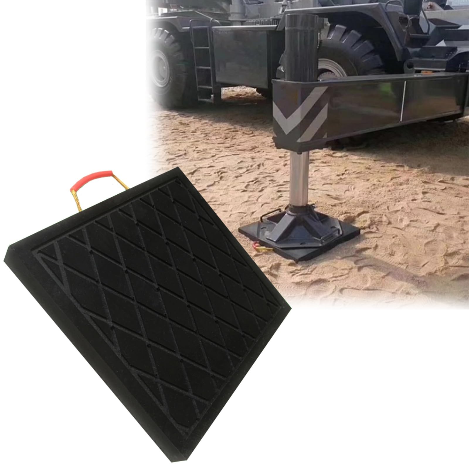 Kranfüße Pads, Jack Landing Pad RV-Nivellierblöcke, Kran-Anhänger-Ausleger-Pad, Robustes Stabilisierungspad for Eimer-LKWs, Abschleppwagen, Abschleppwagen, mit Griff(A,30x30x3cm/11.8x11.8x1.2in) von VAYEODEYU