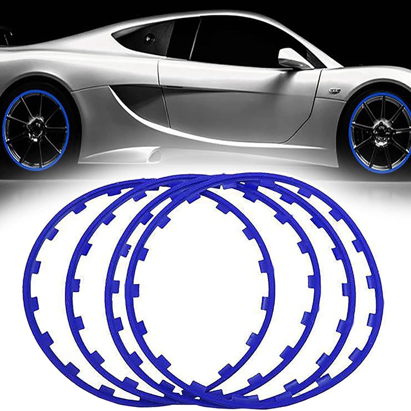 VAYEODEYU Felgenschützer, Felgenschutz-Set, 4 Stück, Kantenschutz for Leichtmetallfelgen, Felgenschutz, Reifenschutz, 16-20-Zoll-Räderschutz, Zierleisten-Raddekoration 0824(D,16 inch) von VAYEODEYU