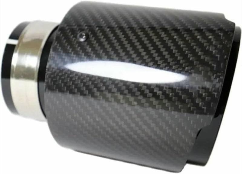 VBCXGV Auto Glossy Carbon Fiber Schalldämpfer Spitze Auspuffrohr Schalldämpfer Düse Universal Gerade Edelstahl Schwarz von VBCXGV