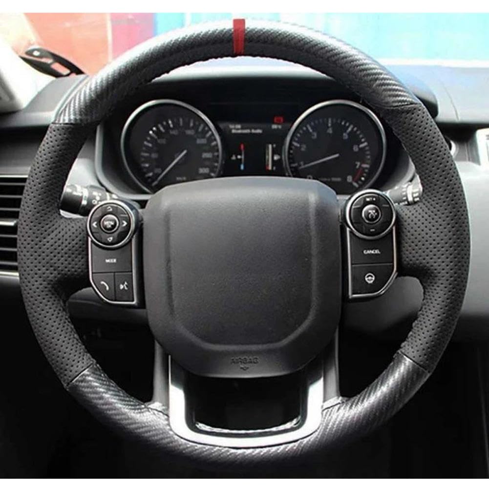 VBCXGV Auto-Lenkradabdeckung Handgenähtes schwarzes Leder, für Land Rover Range Rover Sport 2014-2017 von VBCXGV