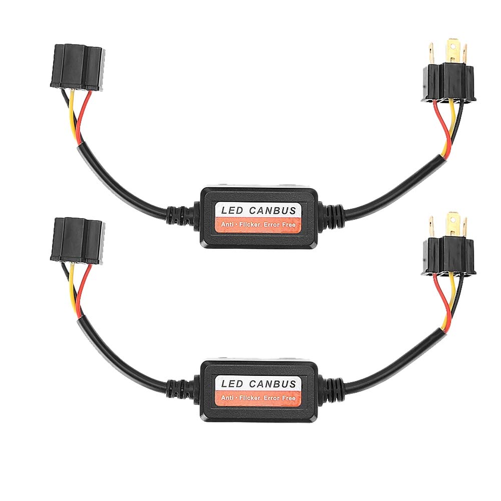 VBESTLIFE 2 Stück H4 LED Canbus, Auto-LED-Scheinwerfer-Decoder, Radio-Audio-Anti-Flicker-Kabelbaum-Fehlerfreie Decoder von VBESTLIFE