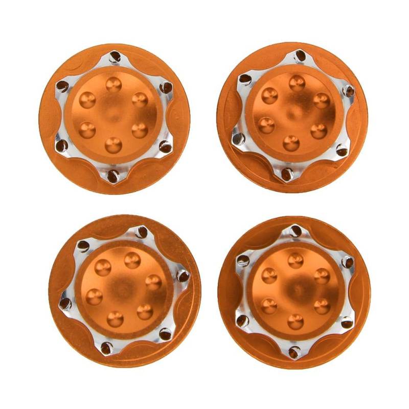 Vbest life Packung mit 4 Stück 17 mm Radnabenmutter, Anti-Staub-Abdeckmutter aus Aluminiumlegierung Radzubehör Ersatz Passend für 1/8 RC-Automodell(Orange) von VBESTLIFE