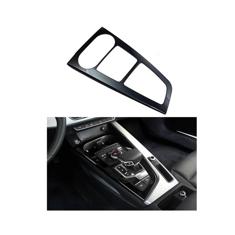 VBKSLVRL Auto-Edelstahlaufkleber, Auto-Antrieb, Handschuhfachabdeckung, Auto-Styling, Innenraum, Chrom-Zierleiste, Zubehör, kompatibel for Audi A4 B9 2017(Black) von VBKSLVRL