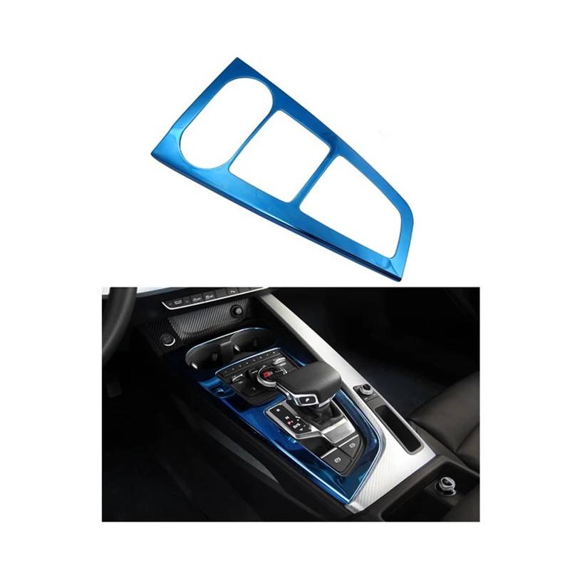 VBKSLVRL Auto-Edelstahlaufkleber, Auto-Antrieb, Handschuhfachabdeckung, Auto-Styling, Innenraum, Chrom-Zierleiste, Zubehör, kompatibel for Audi A4 B9 2017(Blue) von VBKSLVRL