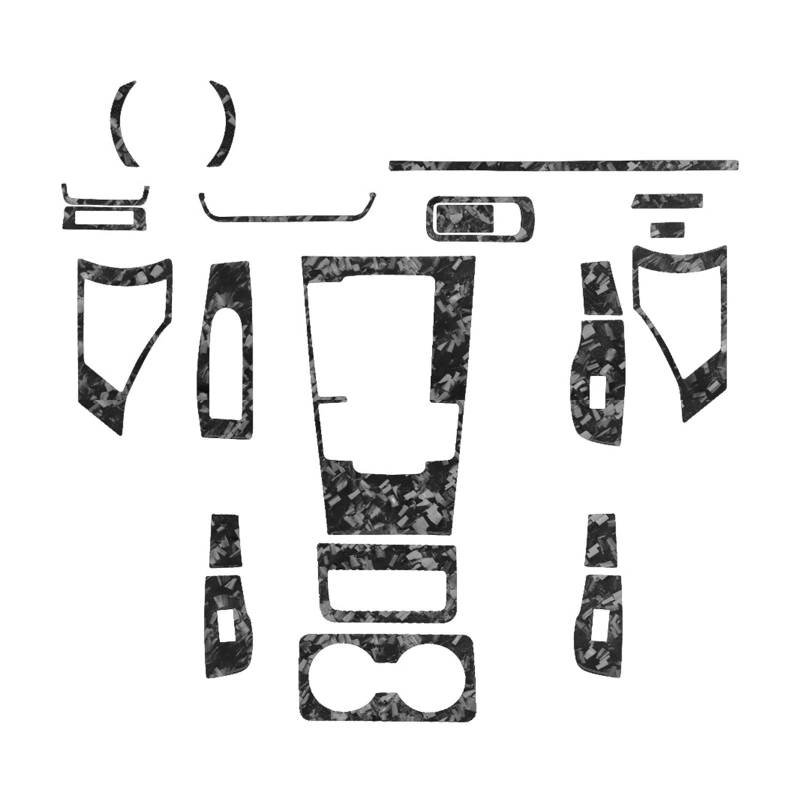 VBKSLVRL Kompatibel mit Mazda 3 Axela 2020 2021 2022 2023 2024 Carbon Fiber Schalthebel Fensterheber Set Auto Innen Zubehör Aufkleber(Forged Full Set LHD) von VBKSLVRL