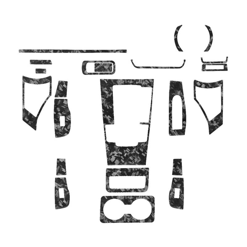 VBKSLVRL Kompatibel mit Mazda 3 Axela 2020 2021 2022 2023 2024 Carbon Fiber Schalthebel Fensterheber Set Auto Innen Zubehör Aufkleber(Forged Full Set RHD) von VBKSLVRL