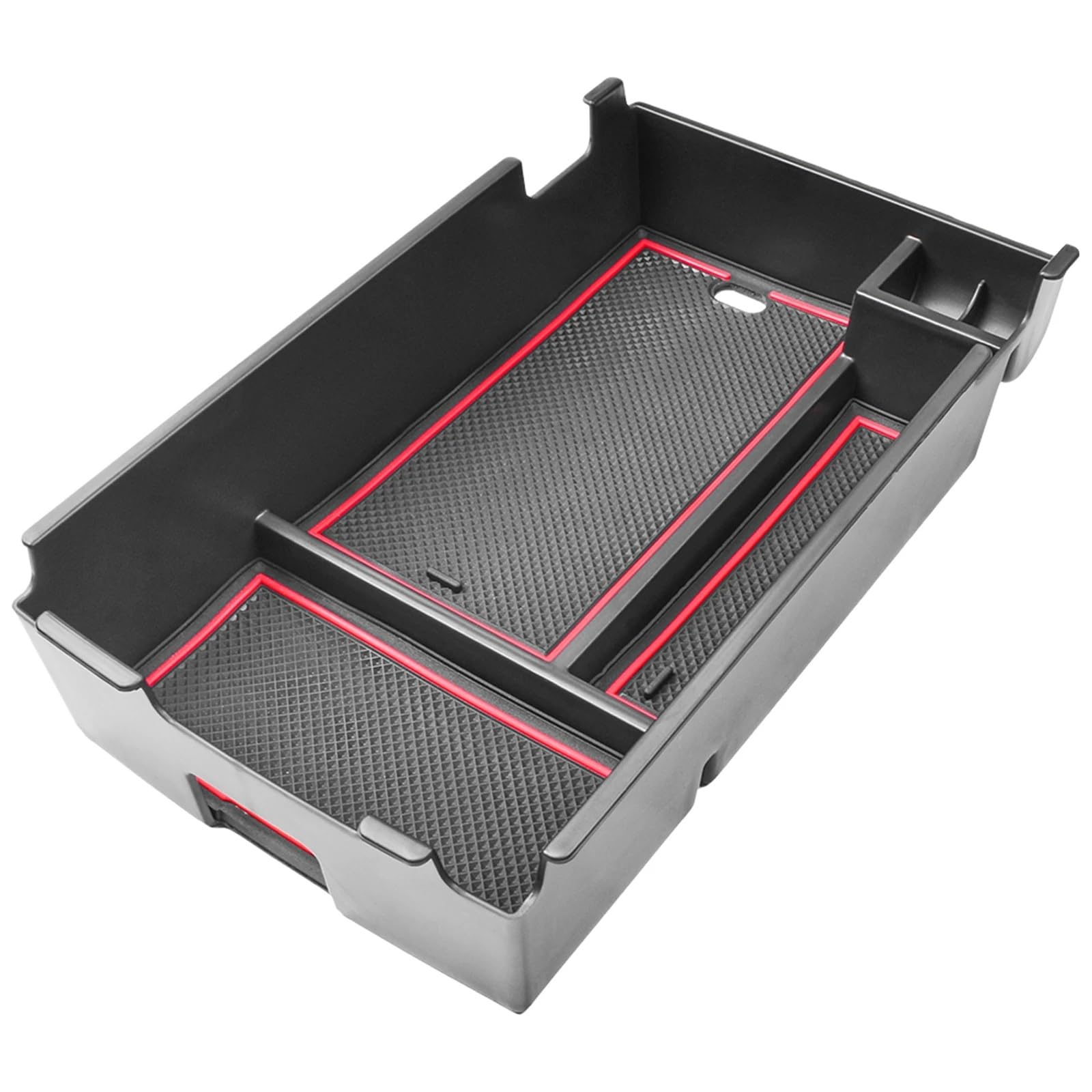 Kompatibel Mit Chevrolet Für Equinox 2018 2019 2020 2021 2022 2023 2024. Auto-Mittelkonsolen-Organizer, Armlehnen-Aufbewahrungsbox, Versteckte Box, Zubehör Auto Center Console Tray(Red) von VBNYBA